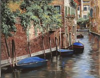 Barche Blu A Venezia Fine Art Print