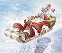 Santa's New Sleigh Fine Art Print