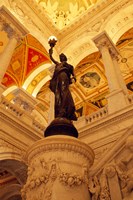 USA, Washington DC, Library of Congress interior with sculpture Fine Art Print