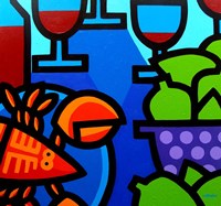 Lobster Wine And Limes Fine Art Print