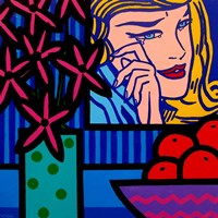 Still Life With Lichtenstein Crying Girl Fine Art Print