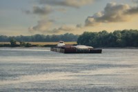 Barge On The River 1 Fine Art Print