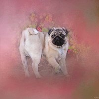 Pug In The Garden Fine Art Print