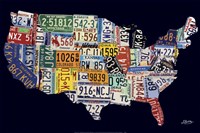 USA License Map Fine Art Print