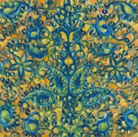 Blue and Orange Swirls Fine Art Print
