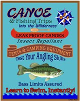 Canoe Fishing Wilderness Fine Art Print