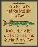 Give Teach Fish Beer Fine Art Print