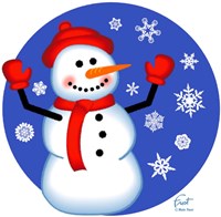 Red Cap Snowman Framed Print