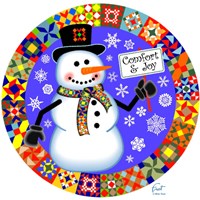 Snowman Quilt 1 Fine Art Print