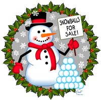 Snowman Snowballs Fine Art Print