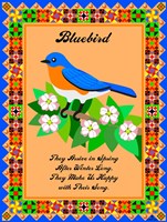 Bluebird Quilt Framed Print