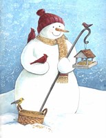 Snowman Red Hat Fine Art Print