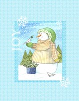 Snowman Doves Fine Art Print