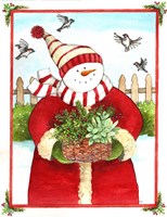 Snowman Gift Basket Fine Art Print