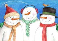 Three Snowmen Sing Fine Art Print