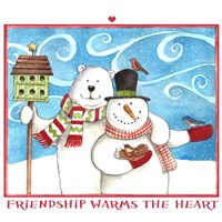 Snowman Bear Friendship Fine Art Print