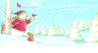 Snowman Bunnies Let It Snow Fine Art Print