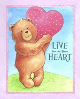 Bear Live With Heart Fine Art Print