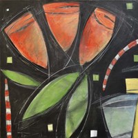 Tulips And Water Glass Fine Art Print