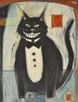 Gato Negro En Tux Fine Art Print