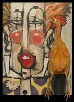 Clown And Rubber Chicken Fine Art Print