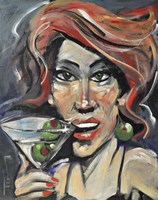 Woman With Martini Fine Art Print