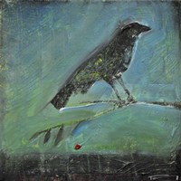 Blackbird Red Berry Fine Art Print