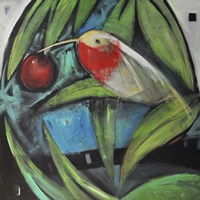 Humming Bird And Cherry Fine Art Print