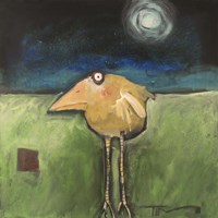 Yellow Bird In Moonlight Fine Art Print