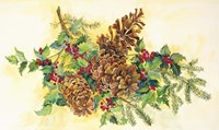 Holly And Pine Cones Fine Art Print