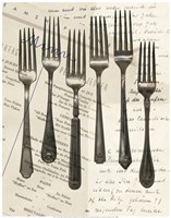 Cutlery Forks in Sepia Fine Art Print