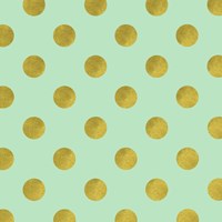 Golden Mint Dots Fine Art Print
