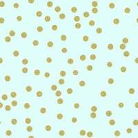 Pale Aqua Golden Round Confetti Fine Art Print