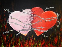 Hearts Together Crashing Hearts Fine Art Print
