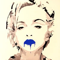 Madonna Pop Art Blue Lips Fine Art Print
