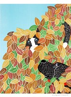 Dog and Cat Autumn Fine Art Print