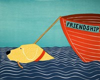 Boat Friendship Yellow Fine Art Print