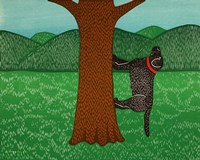 Climbing a Tree Black Fine Art Print