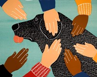 Getting Petted black Fine Art Print