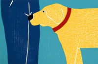 Greeting Visitors Bad Dog Yellow Fine Art Print