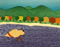 I Like Sticks Autumn 2 Yellow Lab Fine Art Print