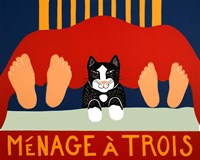 Menage A Trois Black Cat Fine Art Print