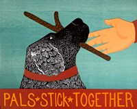 Pals Stick Together Black Fine Art Print