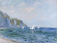 Cliffs and Sailboats at Pourville Fine Art Print