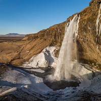 Seljalandsfoss Waterfall in the Winter, Iceland Fine Art Print