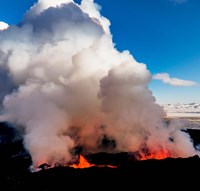 Volcano Eruption at the Holuhraun Fissure, Bardarbunga Volcano, Iceland. Fine Art Print