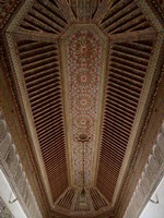 Highly Decorated Roof of Palais Bahia, Marrakesh, Morocco Fine Art Print