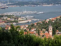 Harbor with Italian Naval Vessels, La Spezia, Liguria, Italy Fine Art Print