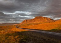 Sunset over Road, Borgarfjordur, Iceland Fine Art Print