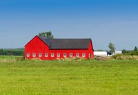 Red barn in Grenville County in Ontario, Canada Fine Art Print